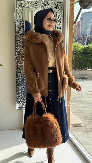 Angora Hırka Kahverengi