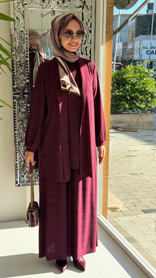Elenay Üçlü Takım Mürdüm