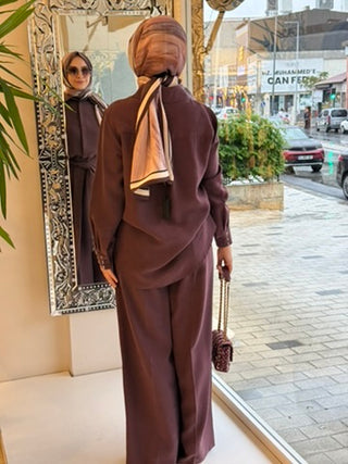 Gömlek ve Pantolon İkili Takım Bordo