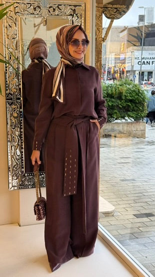 Gömlek ve Pantolon İkili Takım Bordo