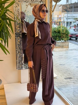 Gömlek ve Pantolon İkili Takım Bordo