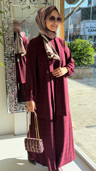 Elenay Üçlü Takım Mürdüm