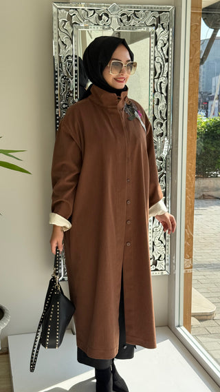 Taşlı Desenli Kap Taba