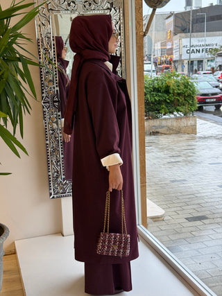 Taş Desenli Kap Mürdüm