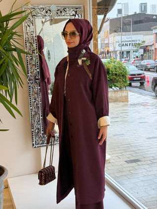 Taş Desenli Kap Mürdüm