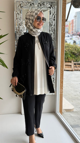 Taşlı Ceket Siyah